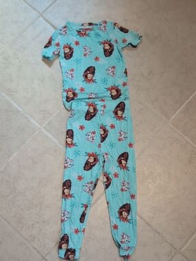 Disney Aqua Moana Print Kids Pajama Set